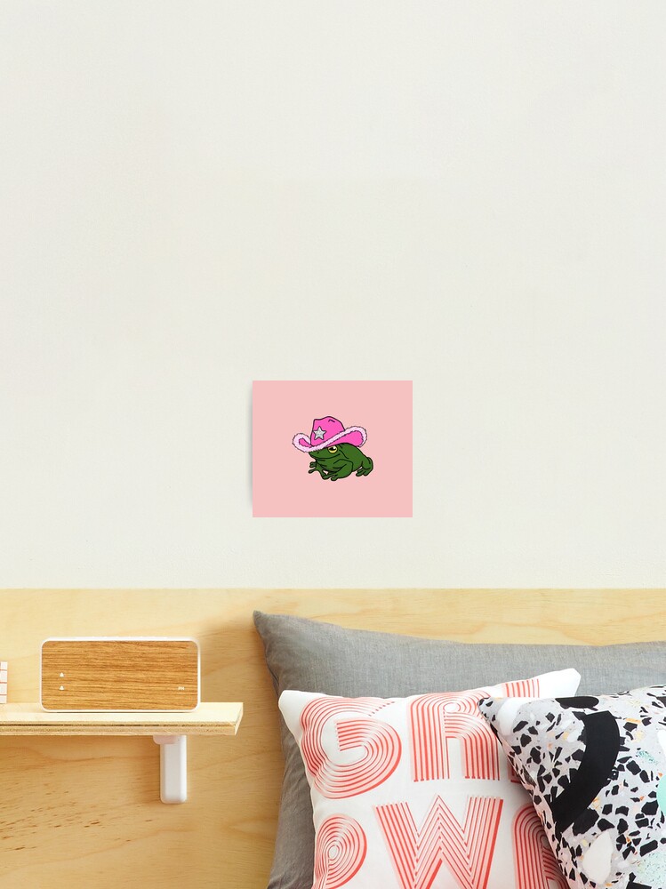 Frog with a cowboy hat pink Poster for Sale by Quinn47