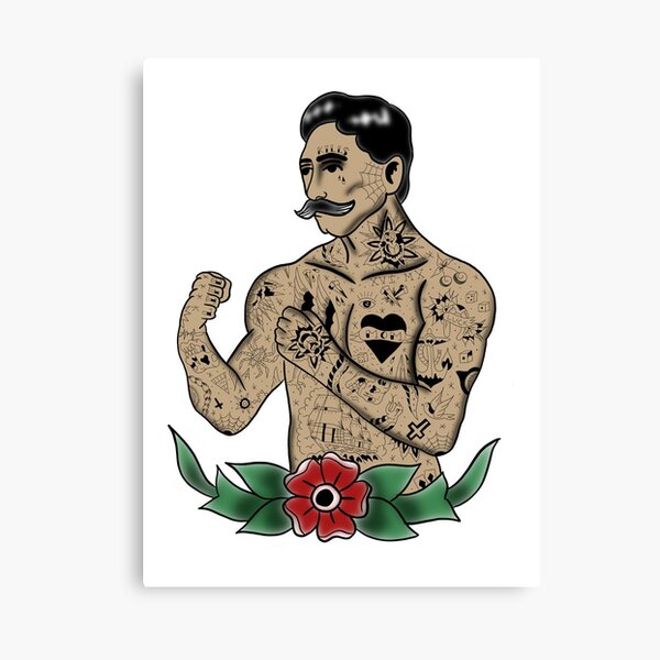 Tattooed Fighter Canvas Print