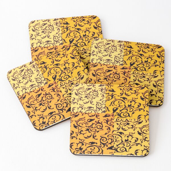 Item preview, ARABIATA 20 black orange patterns Morocco Essaouira flowers leaves design arabesques scrolls decor designed and sold by dragonemma.