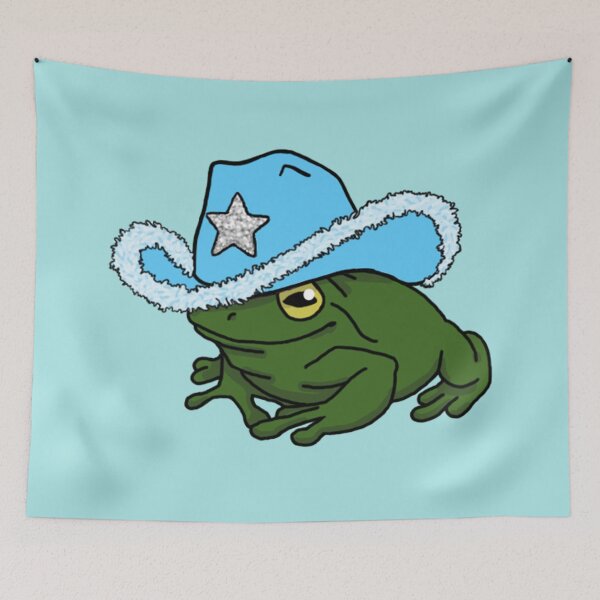 Item preview, Frog with a cowboy hat blue designed and sold by Quinn47.