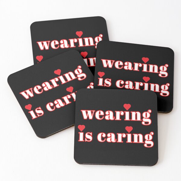 Item preview, Wearing Is Caring Face Mask Message (Red Outline) designed and sold by ArtByLM.