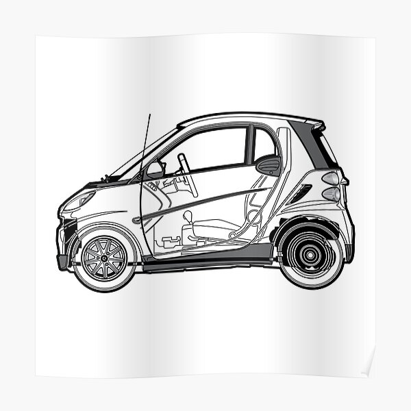 Smart Fortwo Car Posters  Redbubble
