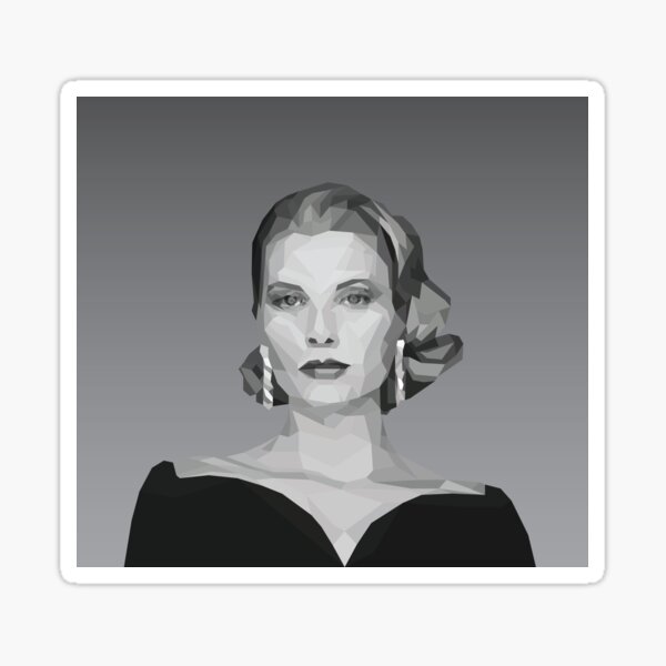Item preview, Grace Kelly Geometric Poly Gray Background designed and sold by danihops.