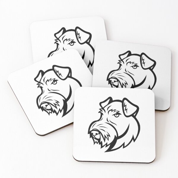 Item preview, Head of Airedale Terrier Bingley Terrier or Waterside Terrier Dog Black and White Mascot designed and sold by patrimonio.