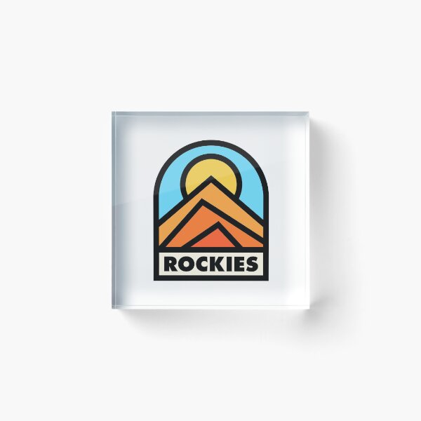 Item preview, Rockies Retro Badge Black Lines designed and sold by modeoftravel.