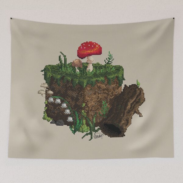 Item preview, Pixel Dirt Block Mushroom Graphic designed and sold by Chillcrafting.