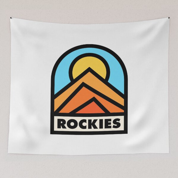Item preview, Rockies Retro Badge Black Lines designed and sold by modeoftravel.