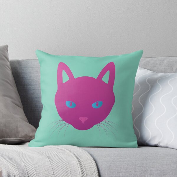 Item preview, Mysterious Hot Pink Cat Face Blue Eyes Pretty Kitty design designed and sold by doodabobs.