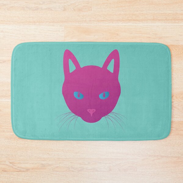 Item preview, Mysterious Hot Pink Cat Face Blue Eyes Pretty Kitty design designed and sold by doodabobs.