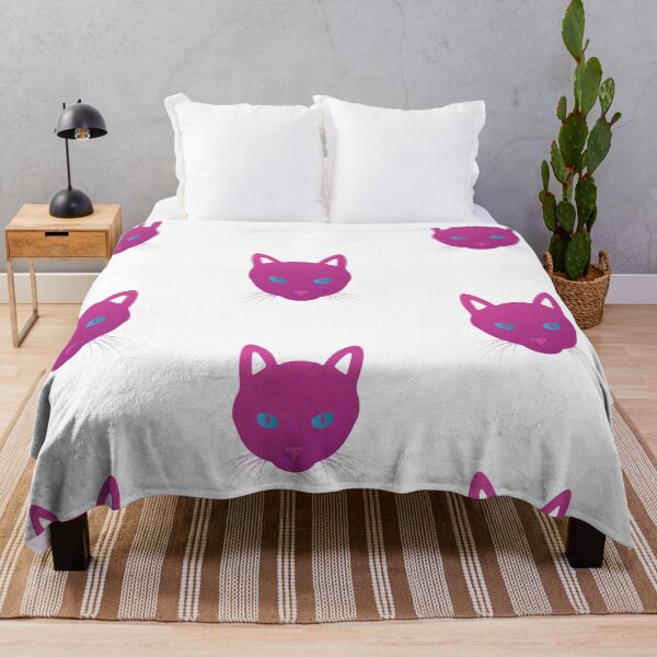 Item preview, Mysterious Hot Pink Cat Face Blue Eyes Pretty Kitty design designed and sold by doodabobs.