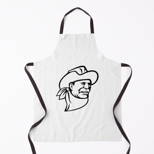 Item preview, American Cowboy Wearing a Hat Mustache and Bandana Mascot Black and White designed and sold by patrimonio.