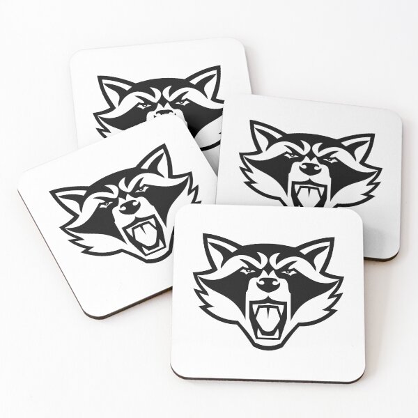 Item preview, Head of Angry North American Raccoon Front View Mascot Black and White Mascot designed and sold by patrimonio.