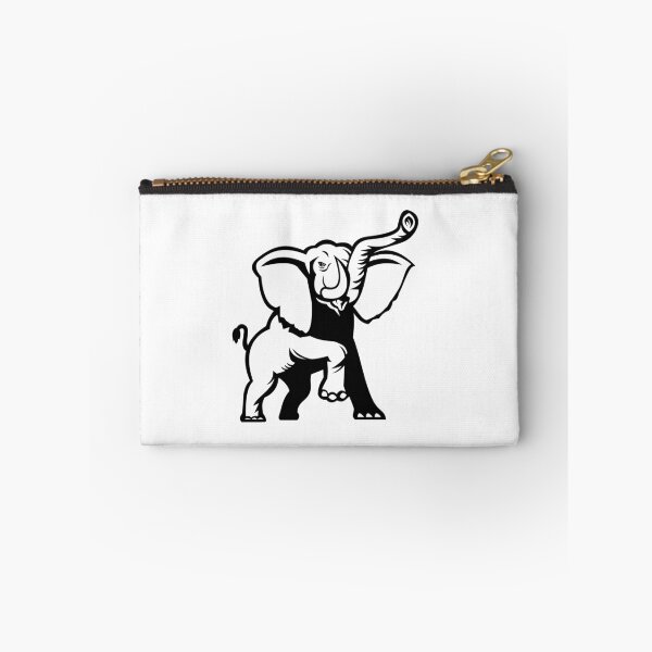 Item preview, African Elephant Loxodonta African Bush Elephant or African Forest Elephant Prancing Stencil Black and White  designed and sold by patrimonio.