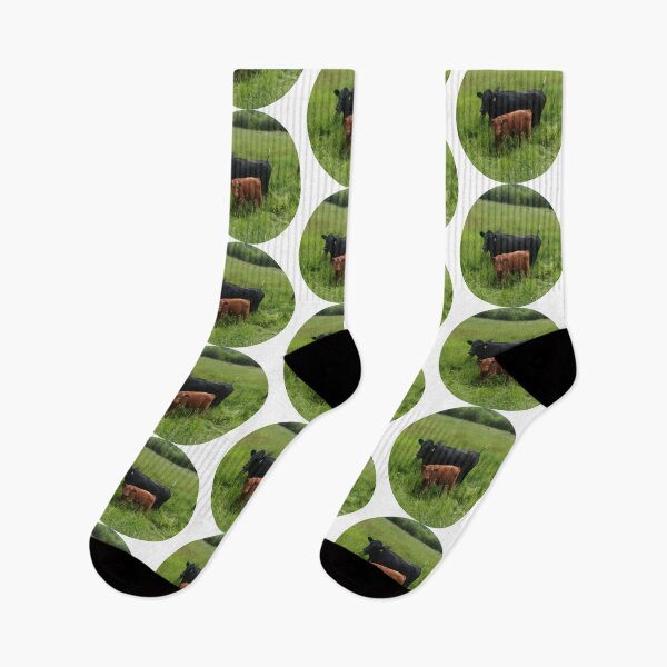 Item preview, Two Cows in a Field of Grass designed and sold by ChickenDino Art.