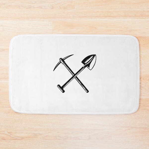 Item preview, Crossed Spade or Shovel and Mining Pick Ax Pickaxe Pick-Axe or Pick Retro Woodcut Black and White designed and sold by patrimonio.