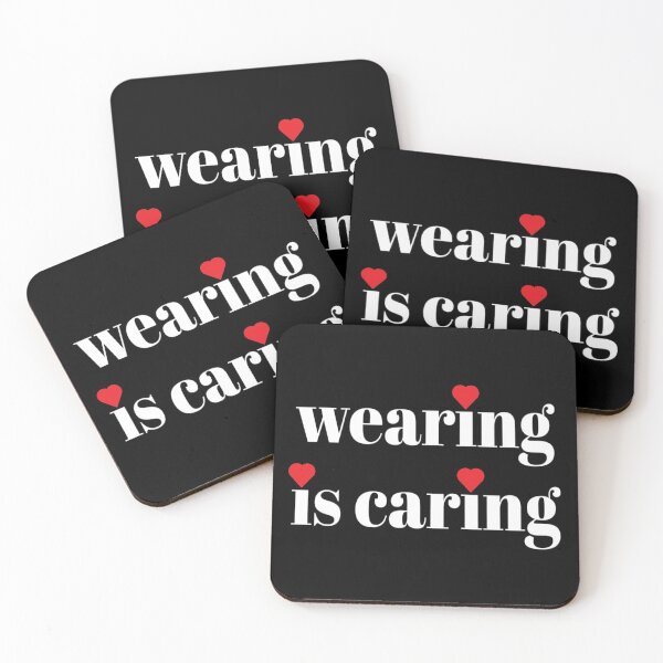 Item preview, Wearing Is Caring Face Mask Message (White Letters) designed and sold by ArtByLM.
