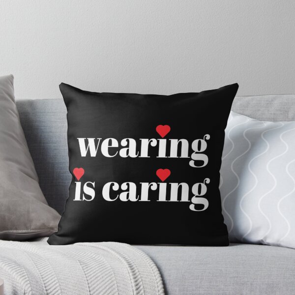 Item preview, Wearing Is Caring Face Mask Message (White Letters) designed and sold by ArtByLM.