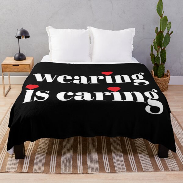 Item preview, Wearing Is Caring Face Mask Message (White Letters) designed and sold by ArtByLM.