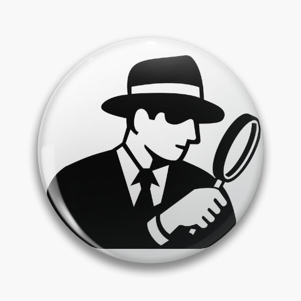 Item preview, Private Eye Detective Inspector or Investigator Looking Magnifying Glass Retro Stencil Black and White designed and sold by patrimonio.