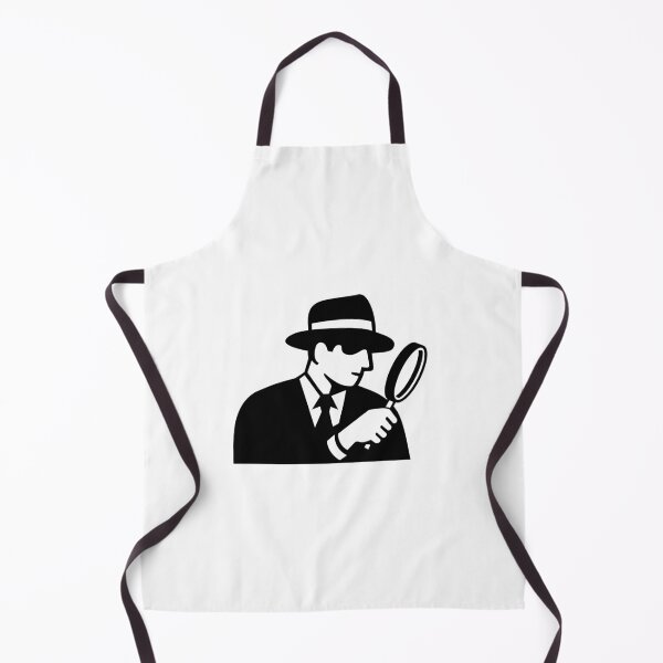 Item preview, Private Eye Detective Inspector or Investigator Looking Magnifying Glass Retro Stencil Black and White designed and sold by patrimonio.