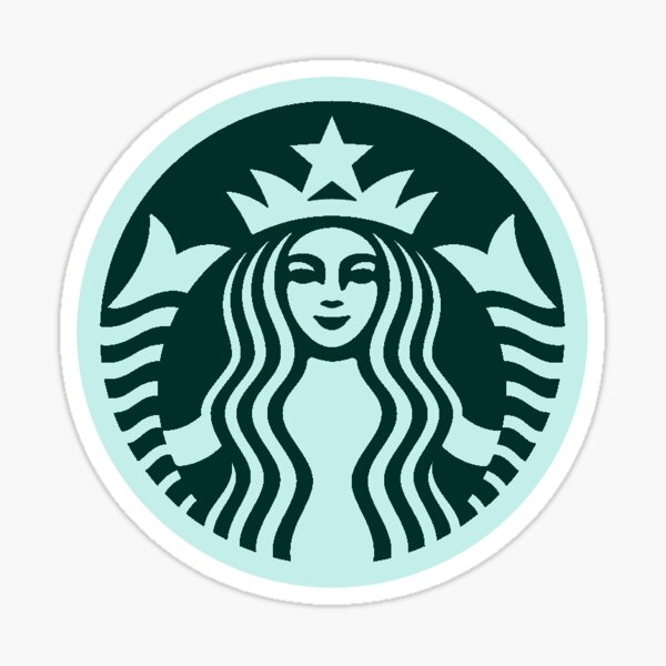 Teal Starbucks Logo Sticker