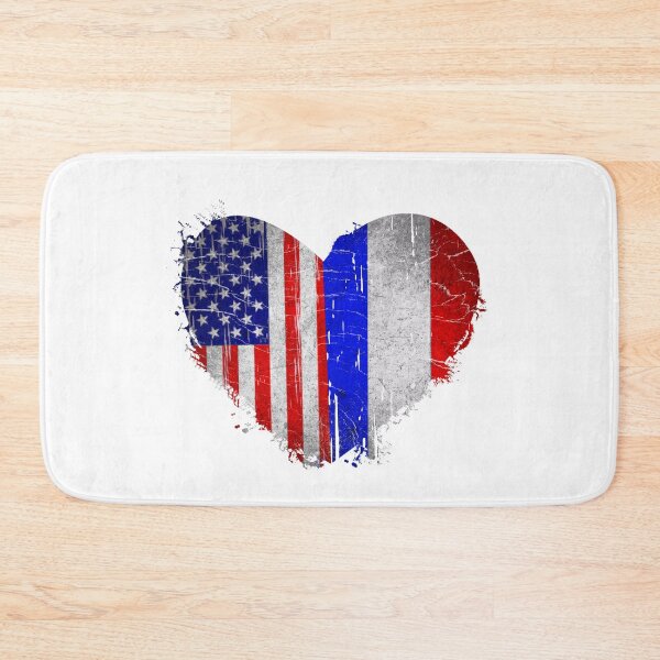 Item preview, USA France Heart - Dual Citizenship Vintage Retro Design  designed and sold by Hodbi.
