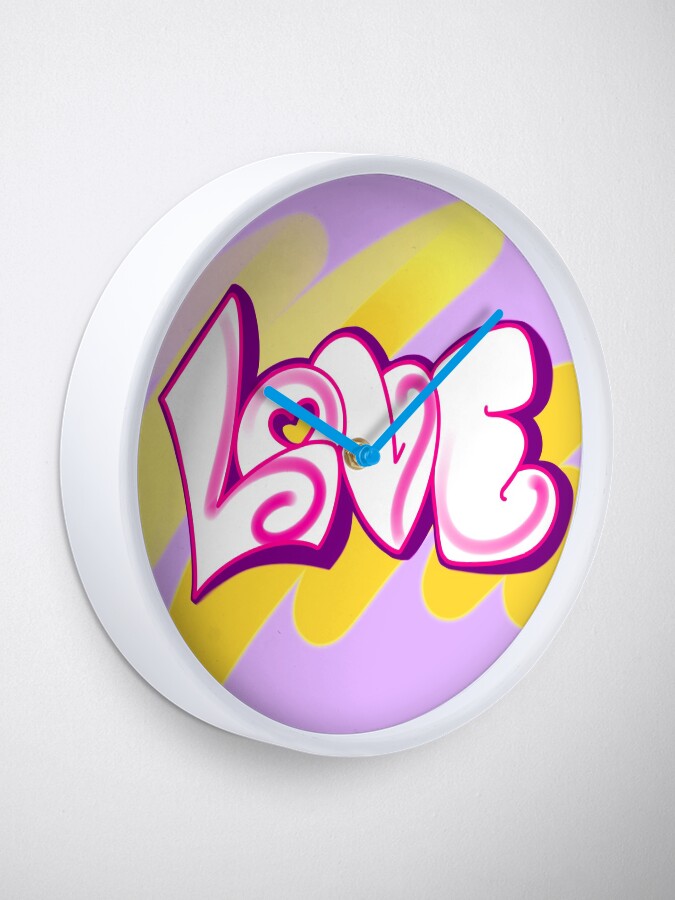 Alternate view of LOVE (graffiti) Clock