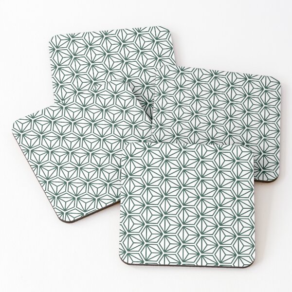 Item preview, Triangle Hexagon Cube Pattern – Dark Green designed and sold by RoguePatterns.