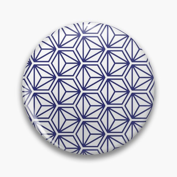 Item preview, Triangle Hexagon Cube Pattern – Navy Blue designed and sold by RoguePatterns.