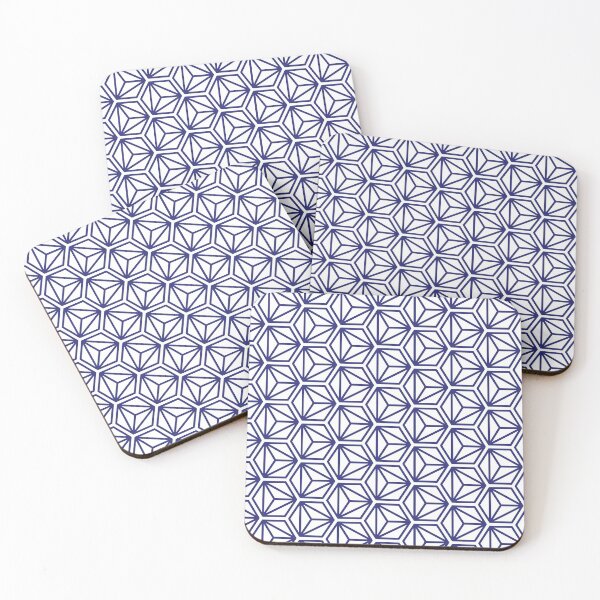 Item preview, Triangle Hexagon Cube Pattern – Navy Blue designed and sold by RoguePatterns.
