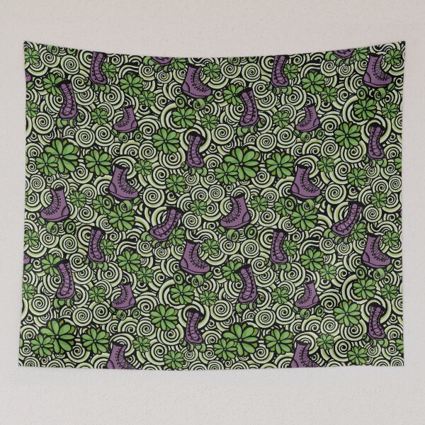Item preview, Retro Roller Skates Doodle Pattern - Purple and GreenPalette designed and sold by Sketchbook Designs.