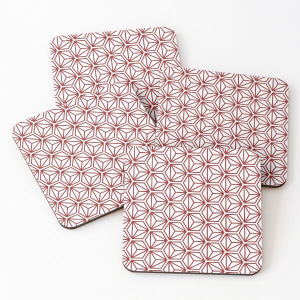 Item preview, Triangle Hexagon Cube Pattern – Burgundy designed and sold by RoguePatterns.