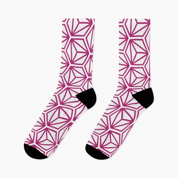 Item preview, Triangle Hexagon Cube Pattern – Fuchsia designed and sold by RoguePatterns.