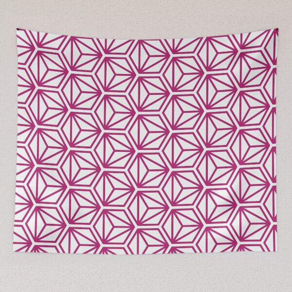 Item preview, Patrón de cubo hexagonal triangular - Fucsia designed and sold by RoguePatterns.