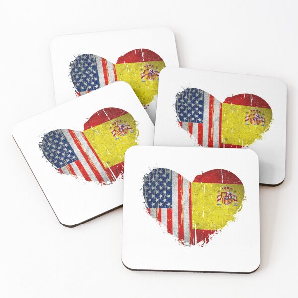 Item preview, USA Spain Heart - Dual Citizenship  Vintage Retro Design  designed and sold by Hodbi.