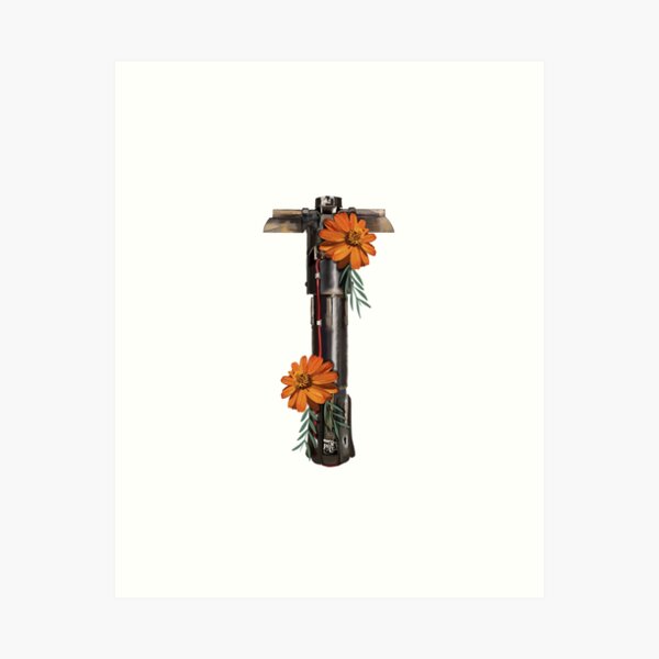 Item preview, Lightsaber sprouting orange flowers  designed and sold by julesartthings.