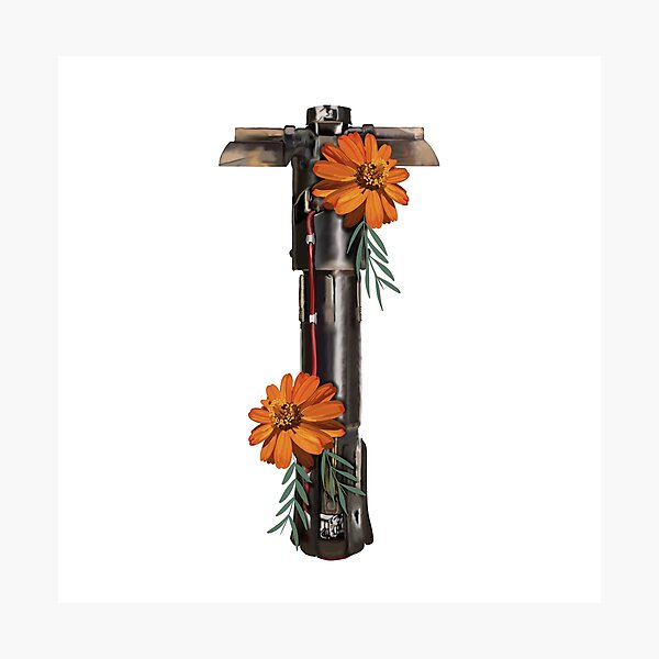 Item preview, Lightsaber sprouting orange flowers  designed and sold by julesartthings.