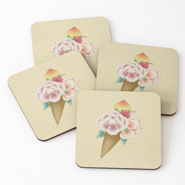 Item preview, Minhwa : Peony Ice Cream - Vanilla flavor (Korean traditional/folk art) designed and sold by minsillust.