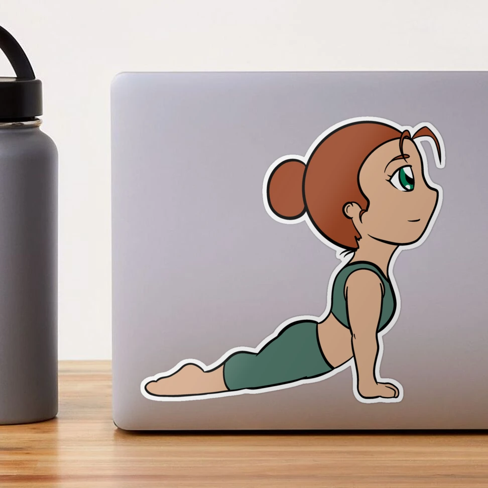  Divine Designs Adorable Cute Kid Yoga Yogi Exercise Cartoon  Vinyl Decal Sticker (4 Tall, 8) : כלי רכב