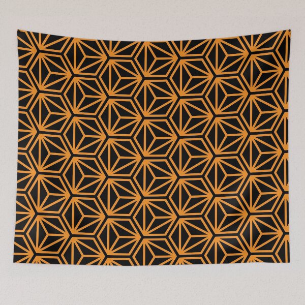 Item preview, Patrón de cubo hexagonal triangular - Naranja claro designed and sold by RoguePatterns.