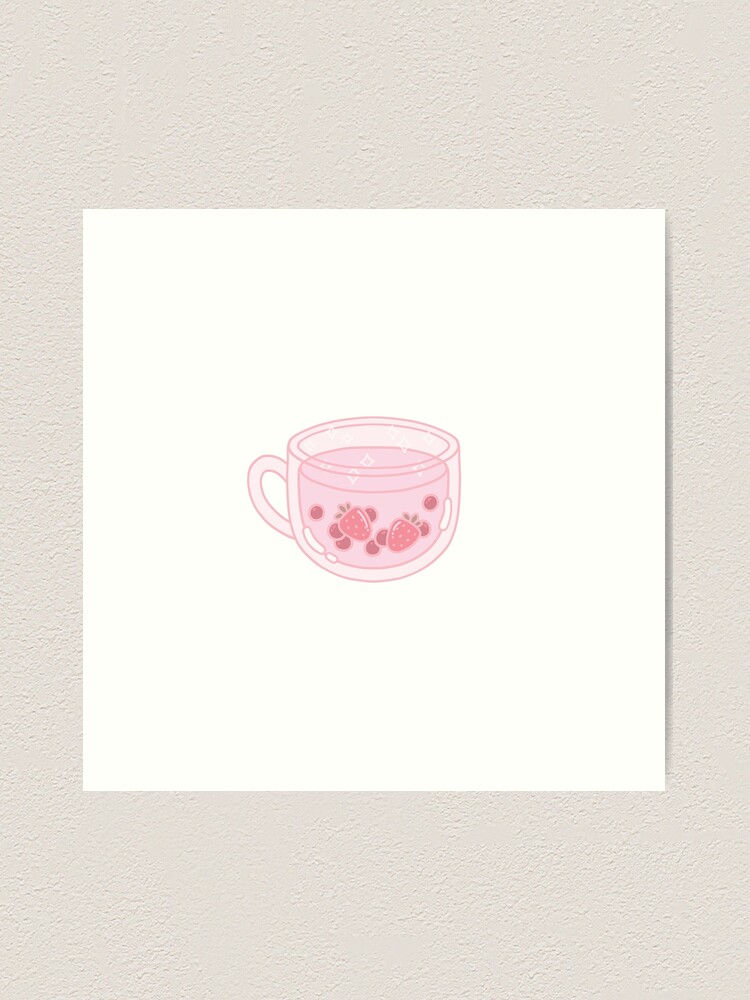 Cute Pastel Pink Aesthetic Strawberry Pattern Coffee Mug for Sale by  noryushi
