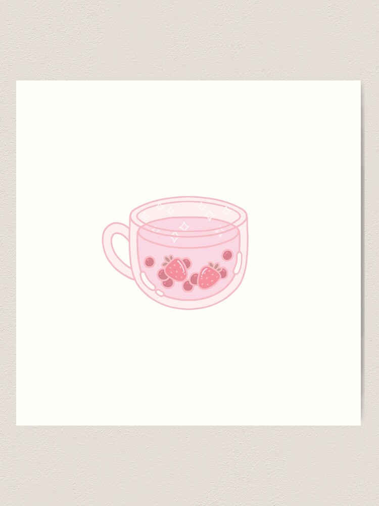 Cute Pastel Pink Aesthetic Strawberry Pattern Coffee Mug for Sale by  noryushi