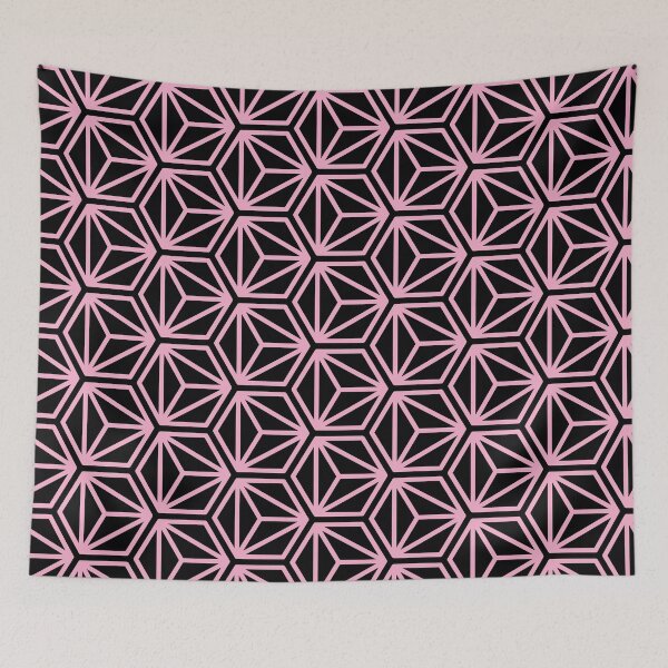 Item preview, Patrón de cubo hexagonal triangular - Rosa designed and sold by RoguePatterns.