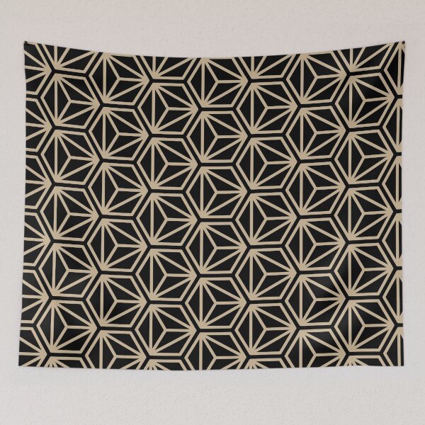 Item preview, Triangle Hexagon Cube Pattern – Beige designed and sold by RoguePatterns.