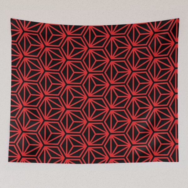 Item preview, Patrón de cubo hexagonal triangular - Rojo designed and sold by RoguePatterns.