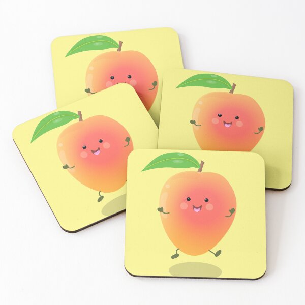 Item preview, Cute happy mango cartoon illustration designed and sold by FrogFactory.