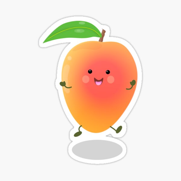 Cute happy mango cartoon illustration Cute happy mango cartoon illustration
