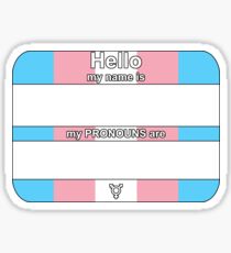 Hello, My PRONOUNS Are (Trans Pride Edition) Sticker