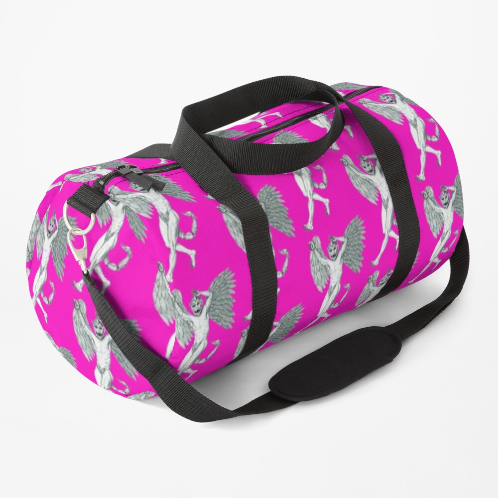 Little Devil Pattern on Pink Duffle Bag