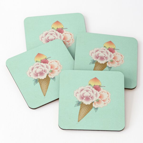Item preview, Minhwa : Peony Ice Cream - Mint flavor (Korean traditional/folk art) designed and sold by minsillust.